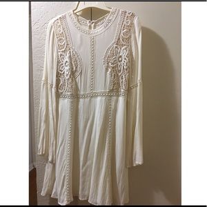 White Bell Sleeved Mini Dress